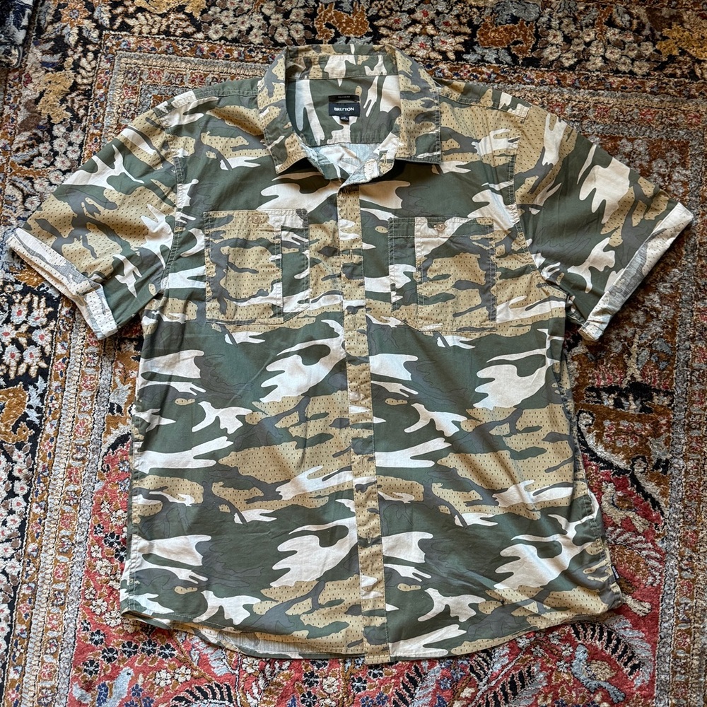 Brixton Camo Short Sleeve Button up